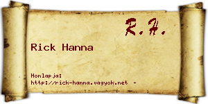 Rick Hanna névjegykártya